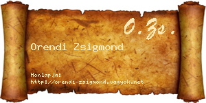 Orendi Zsigmond névjegykártya